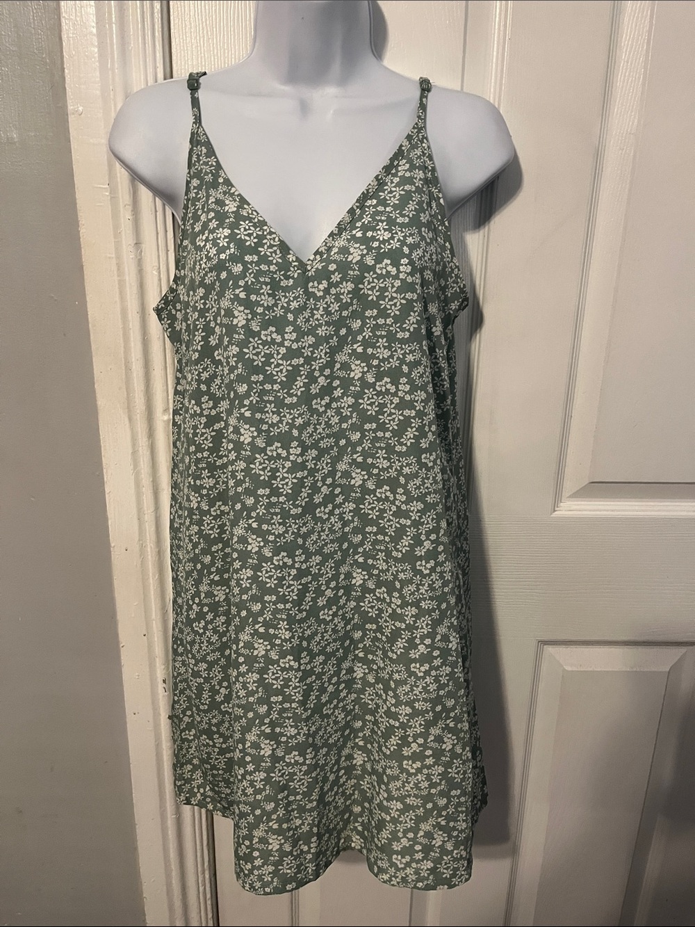 SHEIN Sage Green Floral Slip Dress